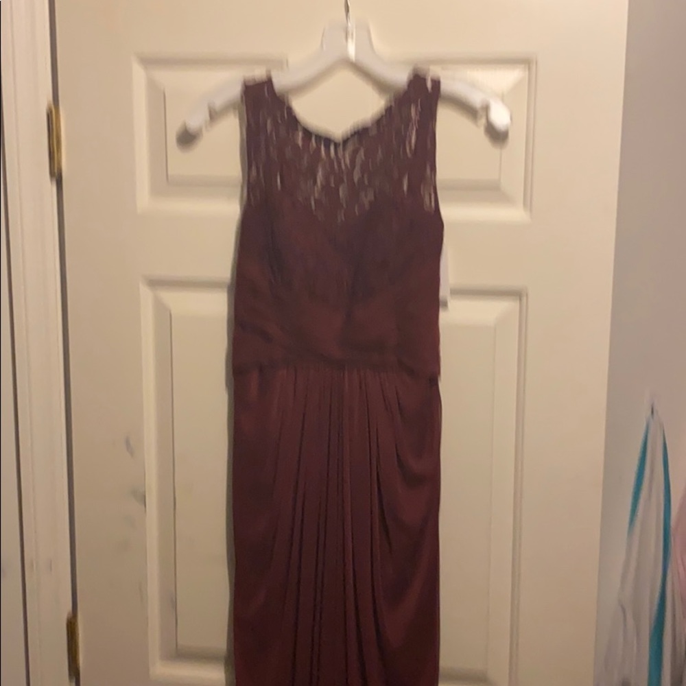 David’s bridal size 8 color wine bridesmaid dress